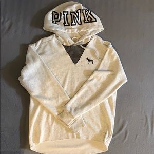 Victoria Secret Mesh V-neck ash grey sweatshirt
